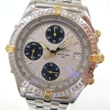 Auth Breitling Chronomat Wristwatch Ss Yg Silver Mens B13050.1 (bf040281)