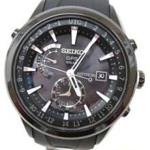 Auth Seiko Astron Gps Solar Wristwatch Ss Black Mens Sast011(bf042823)