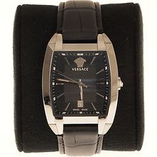 Authentic Versace Men's Wlq99d008 S009 Character Tonneau Black Dial Watch