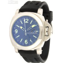 . Automatic Luminor Marina Black Rubber Steel Blue Dial Men's Sport