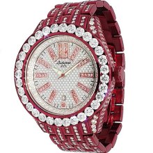 Avianne & Co. Mens Essence Collection Diamond Red PVD Watch 17.00 Ctw