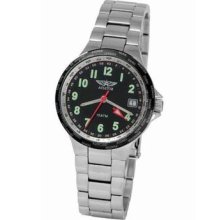 Aviator Ladies Worldtime Stainles Steel Bracelet Watch