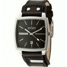 Axcent Unisex Rock Zone Stainless Watch - Black Leather Strap - Black Dial - AXTX24001-237