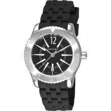 Azzaro Men's 'coastline' Black Dial Black Rubber Strap Watch