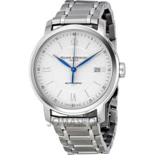 Baume and Mercier Silver Dial Stainless Steel Automatic Mens Watc ...