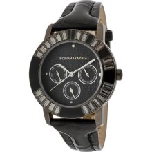 BCBG Watches Women's Enchante White Crystal Black Dial Black Genuine L