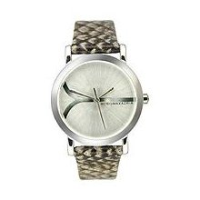 BCBGMAXAZRIA Leather Collection Soleil Small Brushed Silver Dial Women's watch #BG6270