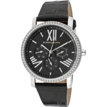 Bcbgmaxazria Watch Bg6411 Women's Soleil White Crystal Black Dial Black Genuine