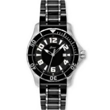 Belair Women`s Stainless Steel Black Watch W/ Ceramic Case And Bracelet