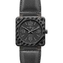 Bell & Ross Men's Aviation BR01 Black Dial Watch BR01 92 Carbon Fiber Phantom