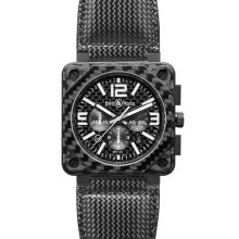 Bell & Ross Men's Aviation BR01 Black Carbon Fiber Dial Watch BR01-94â€Carbon Fiber