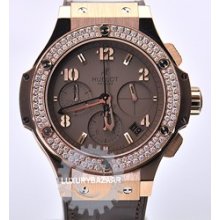 Big Bang Brown Diamonds Gold Tutti Frutti (RG-Diamonds / Brown / Alligator Rubber Strap)