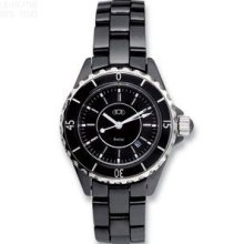 BLACK 34 MM LADIES 14m Brc Cera Coutu Watch W/box