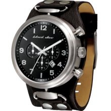 Black Dice Watch, Rookie Bd 045 01, Chronograph Watch With Stainless Steel Case And Genuine Black Leather Strap