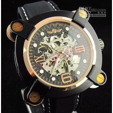 Black Luxury Automatic Mechanical Men Watch Watches Waterproof Stain