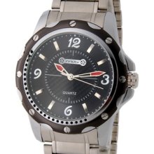 Black Sinobi 9428 Men's Quartz Round Dial Analog Watch With Alloy Strap