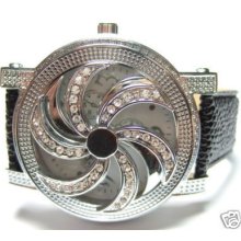 Black Strap Spinner Iced Bling Mans Designer Watches S2