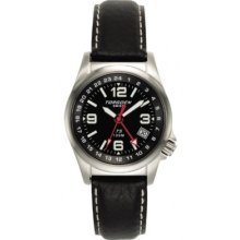 Bnib Torgoen Swiss T5 Mid Mens Pilot Watch Black Dial 34mm Case T05501