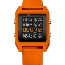 BOSS Orange Square Digital Silicone Strap Watch