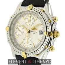 Breitling Chronomat Chronograph 2Tone Silver Dial 39mm