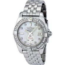 Breitling Galactic 36 Mother Of Pearl Dial Diamond Mens Watch A3733053-a717ss