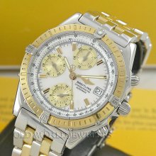 Breitling ss/18k chronomat mother of pearl dial ref d13352