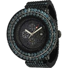 Breitling Super Avenger Mens Custom Watch with Blue Diamonds 74.30 Ctw