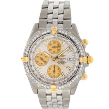 Breitling Windrider Crosswind B13355 1ct Diamond Steel Two Tone Automatic Mens