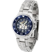 Brigham Young (BYU) Cougars Competitor AnoChrome Ladies Watch with Steel Band and Colored Bezel