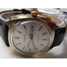 Bulova 1976 Men's Automatic 17Jwl Gold Calendar Watch - Serviced