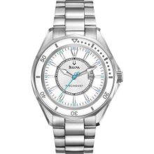 Bulova 96m123 Women's Precisionist Stainless Steel Watch With Silver Dial