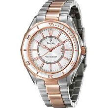 Bulova 98m113 Women's Precisionist Two Tone Rose Gold Plated Quartz Watch