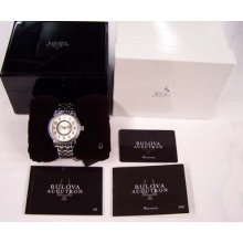 Bulova Accutron Swiss Watch Gemini Automatic Steel 63b013 $1125