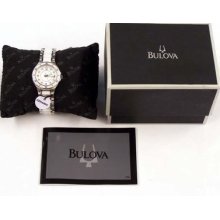 Bulova Authentic Watch Diamonds White Ceramic Steel 98p124