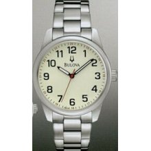 Bulova Casual Collection Men`s Stainless Steel Bracelet Cream Dial Watch