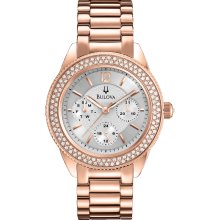 Bulova Crystal Collection Silver-Tone Dial Women's Watch #97N101