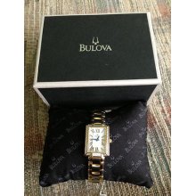 Bulova Fairlawn Collection Two-tone Diamond Bezel Ladies' Watch 98r157