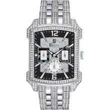 Bulova Men's Stainless Steel Swarovski Crystal Case Links 96C108