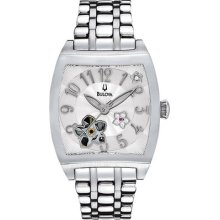 Bulova Skeleton Bva Floral Aperture Automatic Ladies Watch 96p119