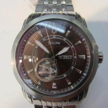 Bulova Skeleton Men's Watch Automatic 21 Jewel Allstainless S Original Japan