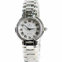 Bulova Women's 96r167 Silver Fairlawn Diamond Accented Stainless Steel Watch