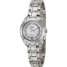 Bulova Women's 'precisionist' Stainless Steel Diamond-accent Watch