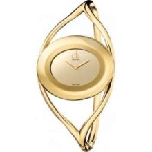 Calvin Klein K1a23809 Watch Delight Ladies Gold Dial Quartz Movement