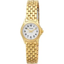 Caravelle By Bulova 44l55 Gold Tone White Dial Women's Watch-great Gift