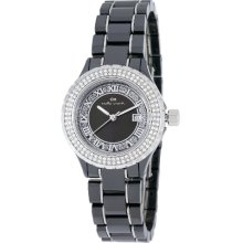 Carlo Monti Ladies Quartz Watch With Mother Of Pearl Dial Analogue Display And Black Ceramic Bracelet Cm201-122B