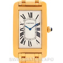 Cartier Tank Americaine Jumbo Yellow Gold Mechanique Privee Mens Watch