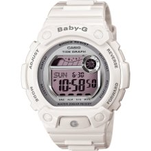 Casio BLX103-7 Women's Baby-G Shock Resist Digital Dial White Resin Ti