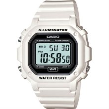 Casio Quartz Chronograph Water Resistant Mens White Daily Alarm Watch