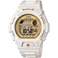 Casio Women's Baby-G BLX100-7B White Resin Quartz Watch with Digital Dial