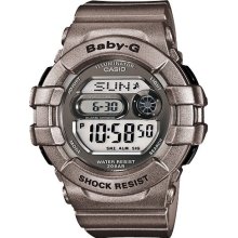 Casio Womens Baby-G Digital Resin Watch - Silver Resin Strap - Silver Dial - BGD141-8